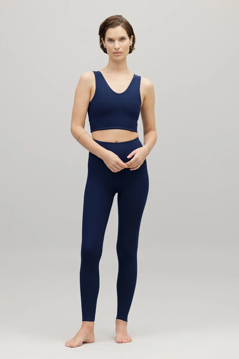 High-Waist Leggings Ripped Blue Depth