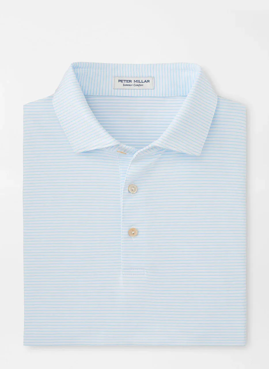 Highlands Perf Jersey Polo (White/Maya Blue)