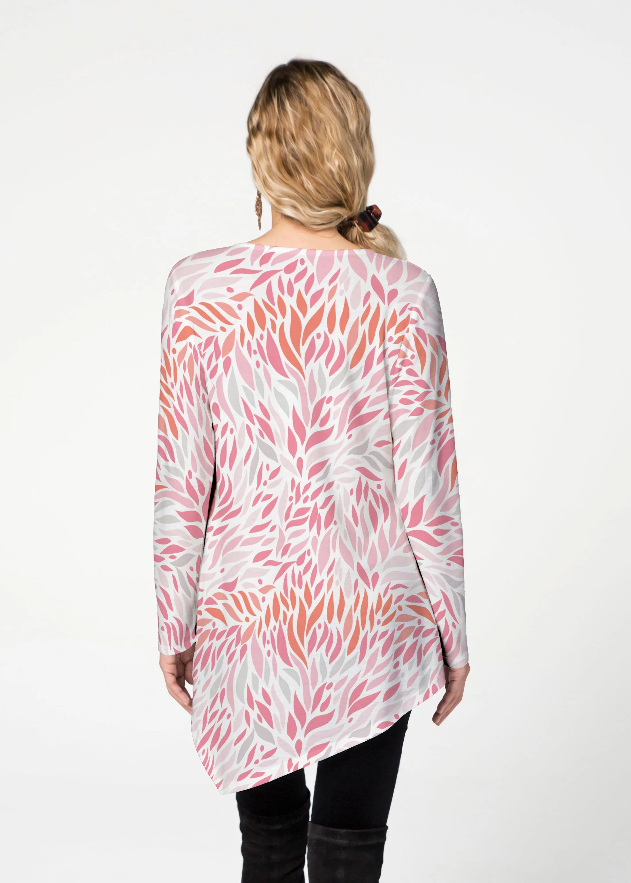 Hotsy Totsy Pink (8145) ~ Asymmetrical French Terry Tunic