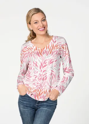 Hotsy Totsy Pink (8145) ~ French Terry V-neck Top