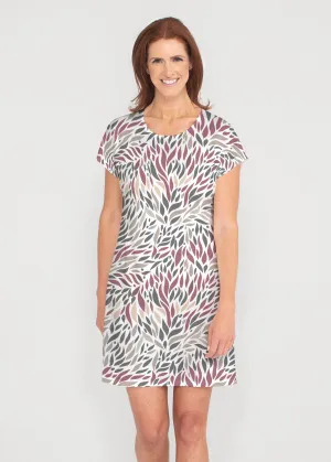 Hotsy Totsy Wine (8144) ~ French Terry Short Sleeve Crew Dress