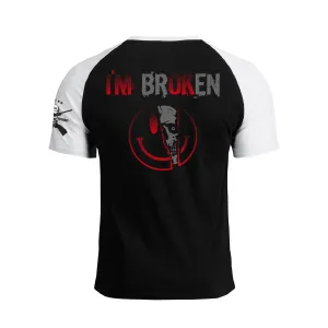 I'M BROKEN 100% COTTON RAGLAN GRAPHIC TEE