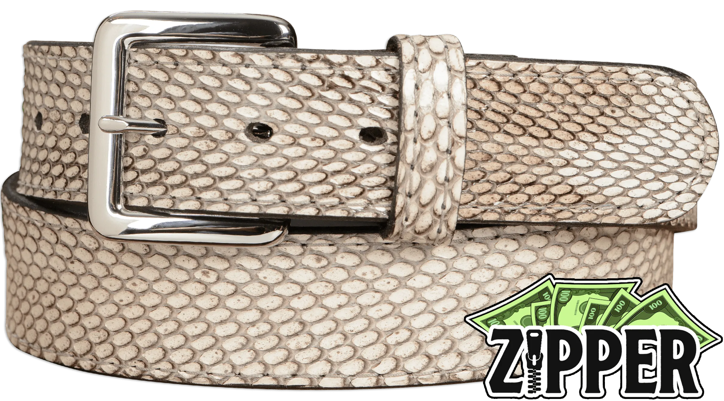 Indonesian Spitting Cobra Money Belt With 25" Zipper