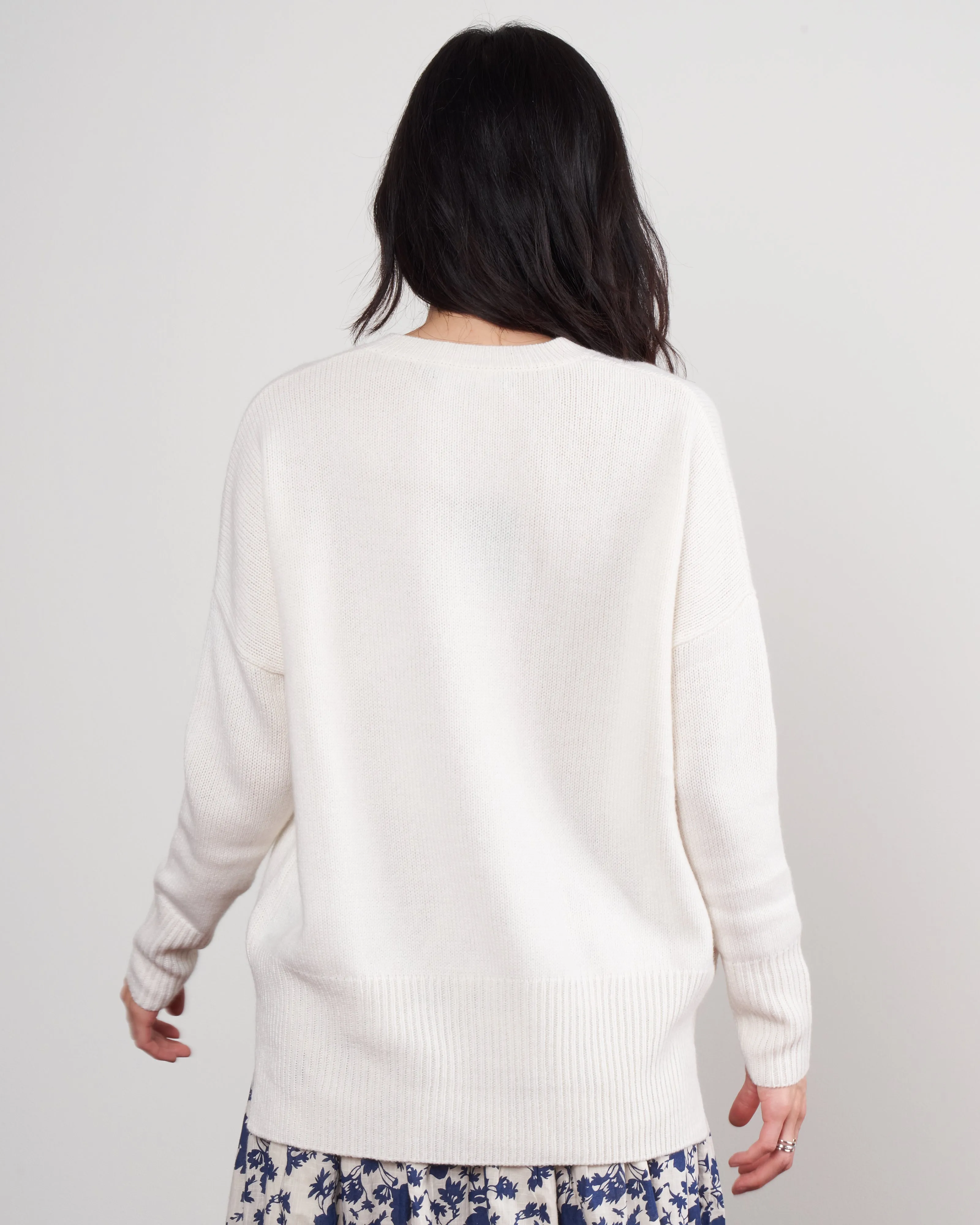 ines v-neck sweater - cream