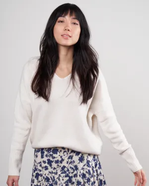 ines v-neck sweater - cream