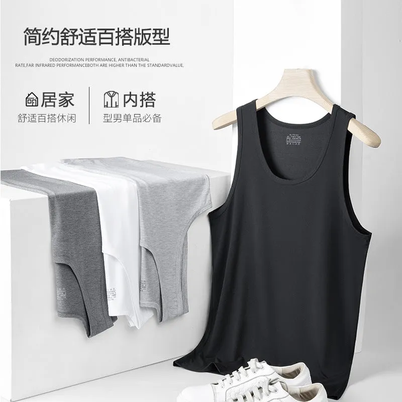 INSTOCK - 60 high count modal summer men's vest men's sleeveless