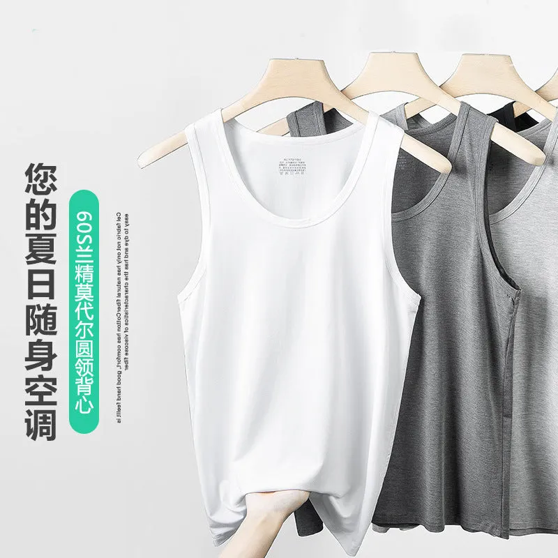 INSTOCK - 60 high count modal summer men's vest men's sleeveless