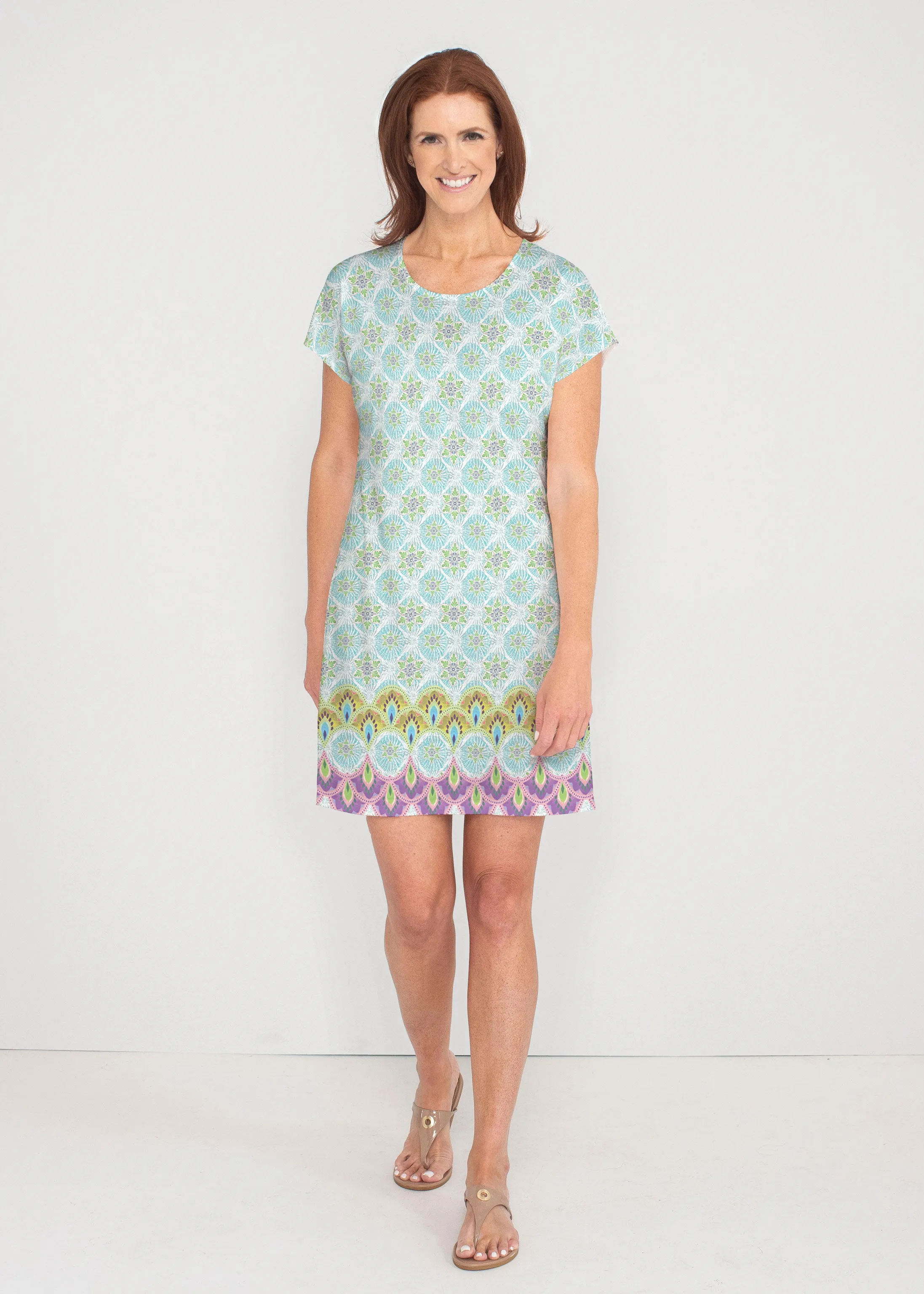Izzy (19199) ~ French Terry Short Sleeve Crew Dress