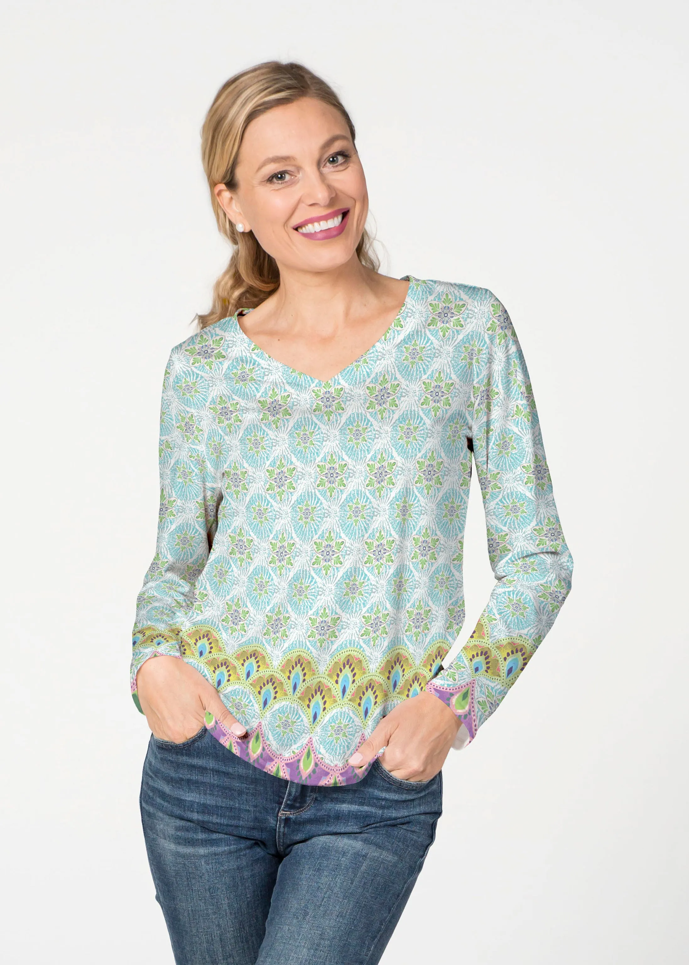 Izzy (19199) ~ French Terry V-neck Top