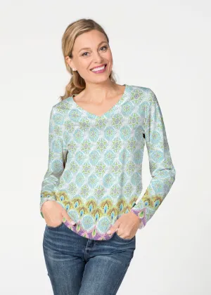 Izzy (19199) ~ French Terry V-neck Top