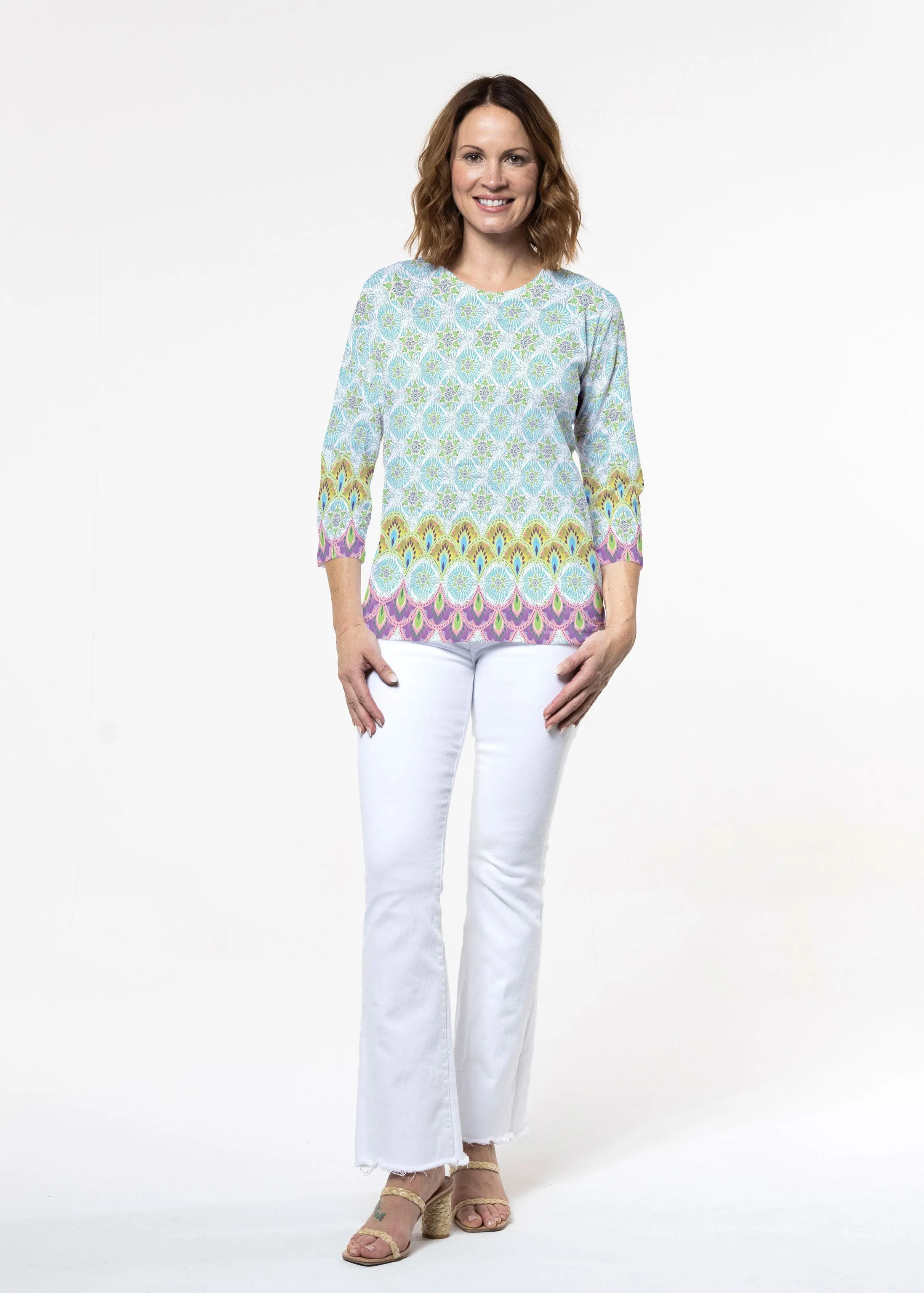 Izzy (19199) ~ Signature 3/4 Sleeve Crew Neck Top