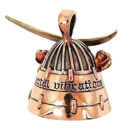 Japanese Samurai Mask Copper Sterling Silver Pendant