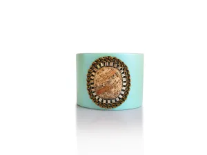 Jasper Full Moon Cool Mint Leather Cuff