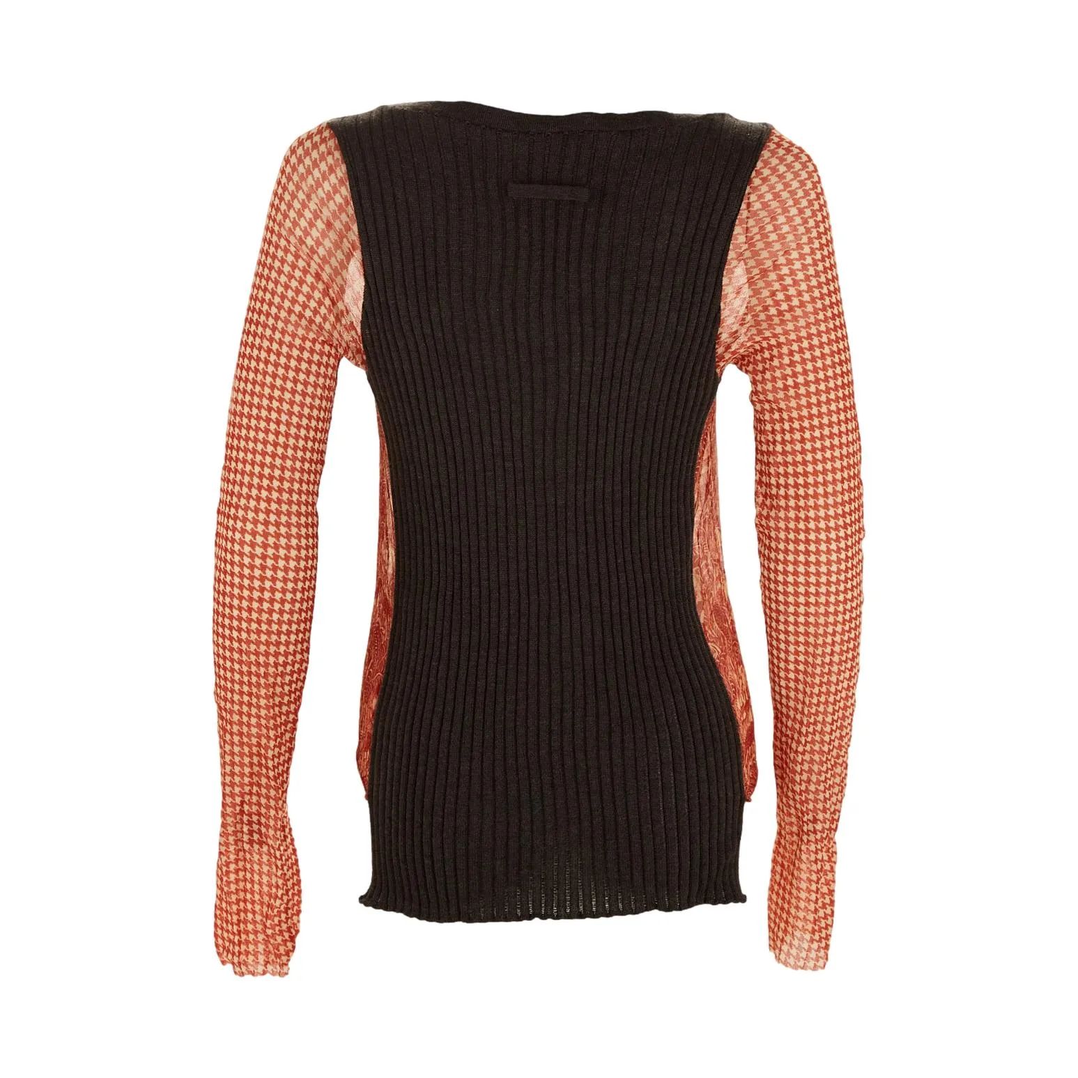 Jean Paul Gaultier Red Print Mesh Sweater