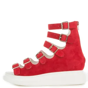 Jeffrey Campbell Andante Red Suede Platform Red