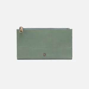 Jill Large Bifold Wallet In Polished Leather - Jade
