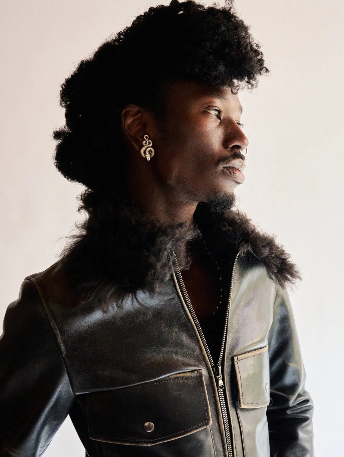 JONAS AVIATOR LEATHER JACKET IN VINTAGE BROWN - Man