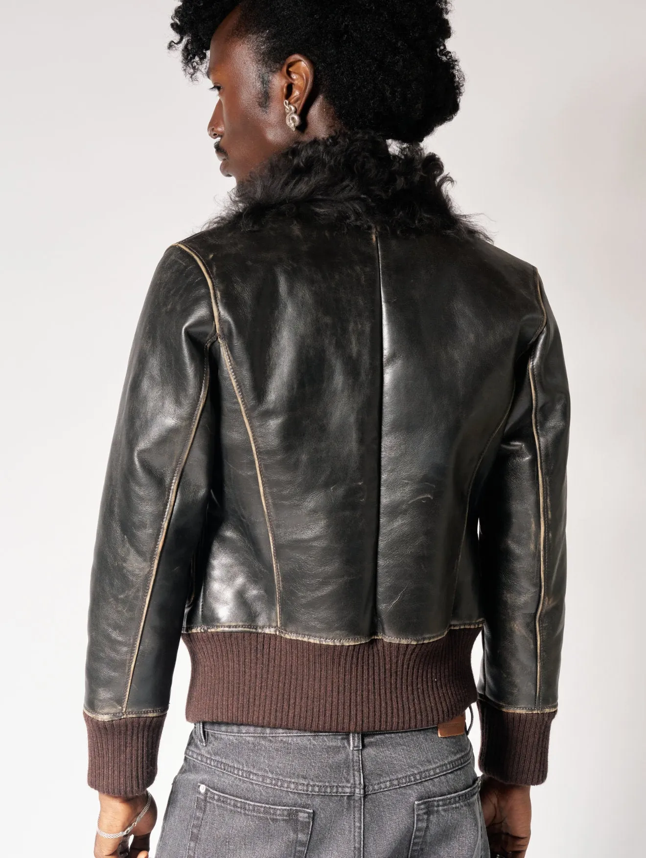 JONAS AVIATOR LEATHER JACKET IN VINTAGE BROWN - Man