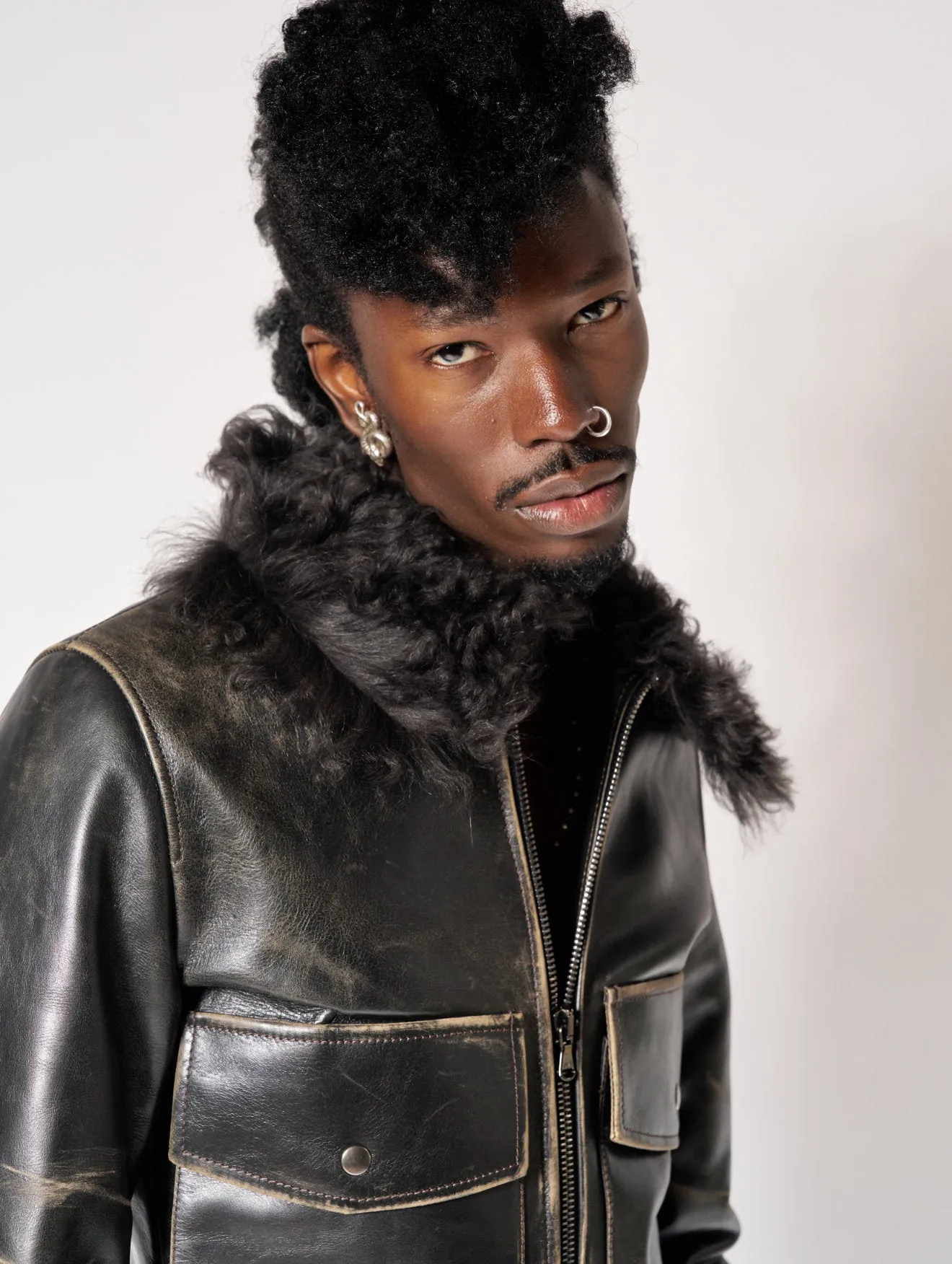 JONAS AVIATOR LEATHER JACKET IN VINTAGE BROWN - Man