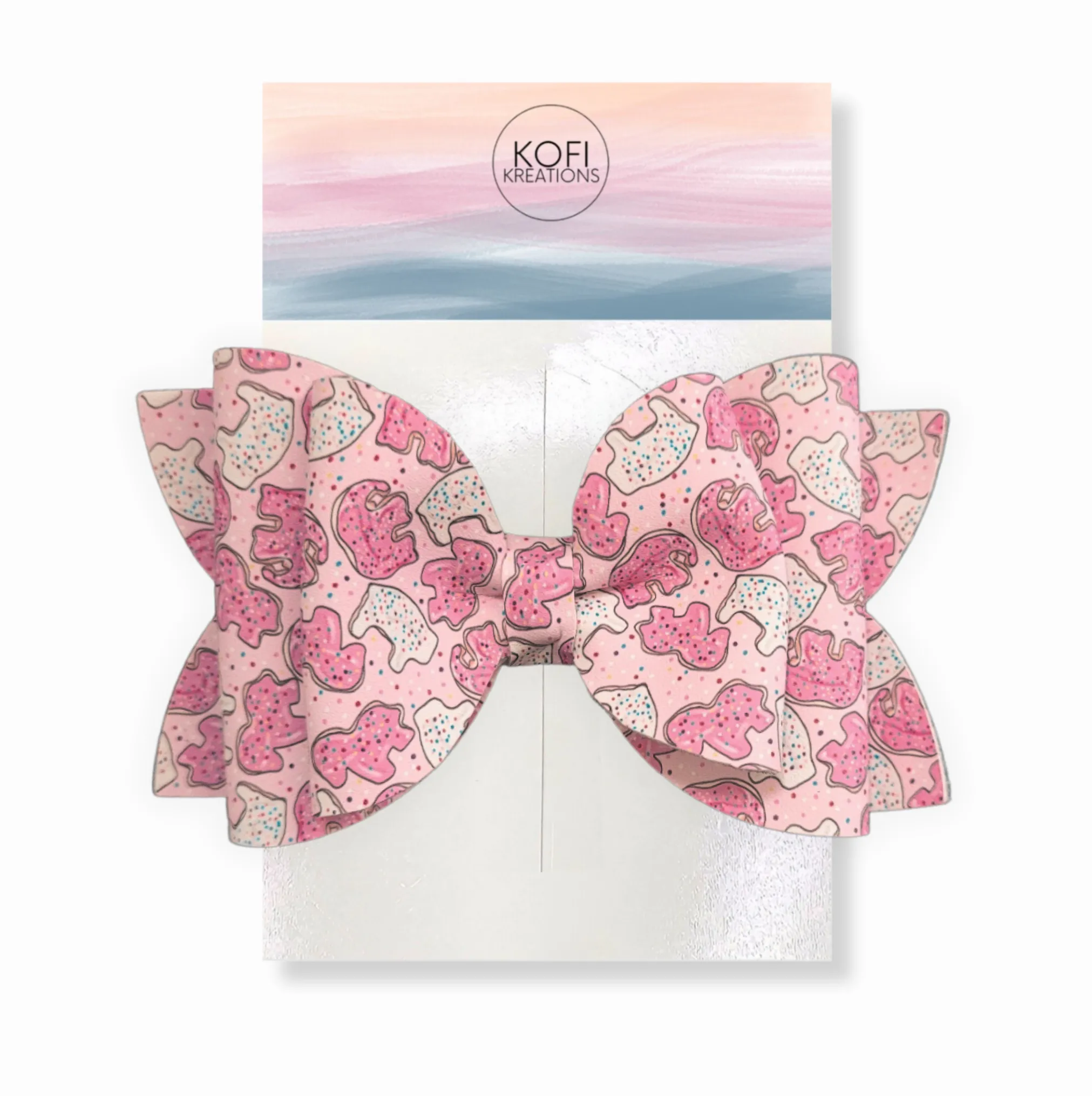 Josie Animal Cracker Faux Leather Hair Bow