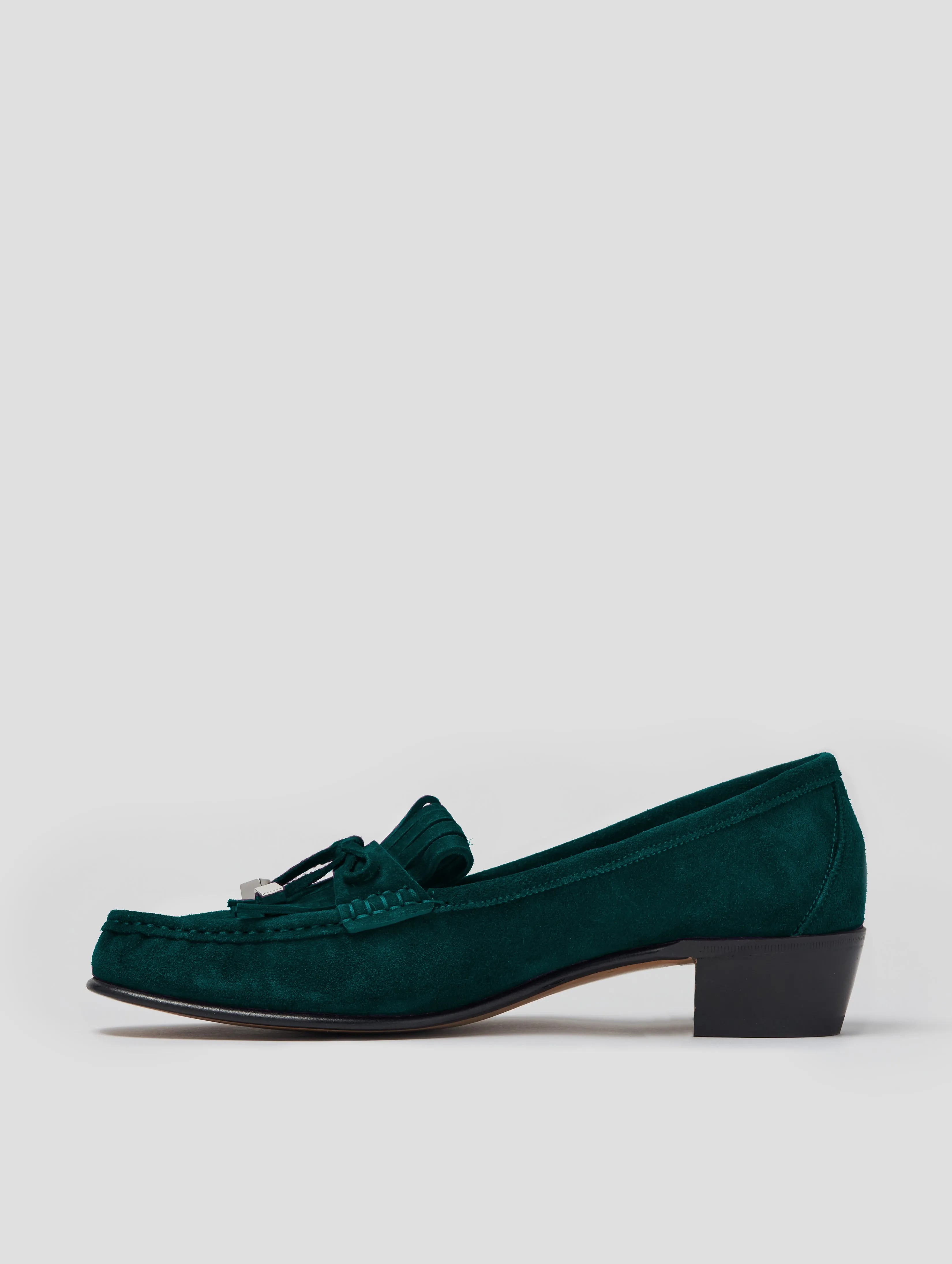 JULIAN 30MM "MOJAVE" LOAFER IN EMERALD GREEN SUEDE