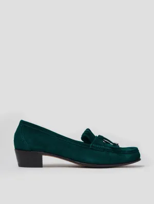 JULIAN 30MM "MOJAVE" LOAFER IN EMERALD GREEN SUEDE