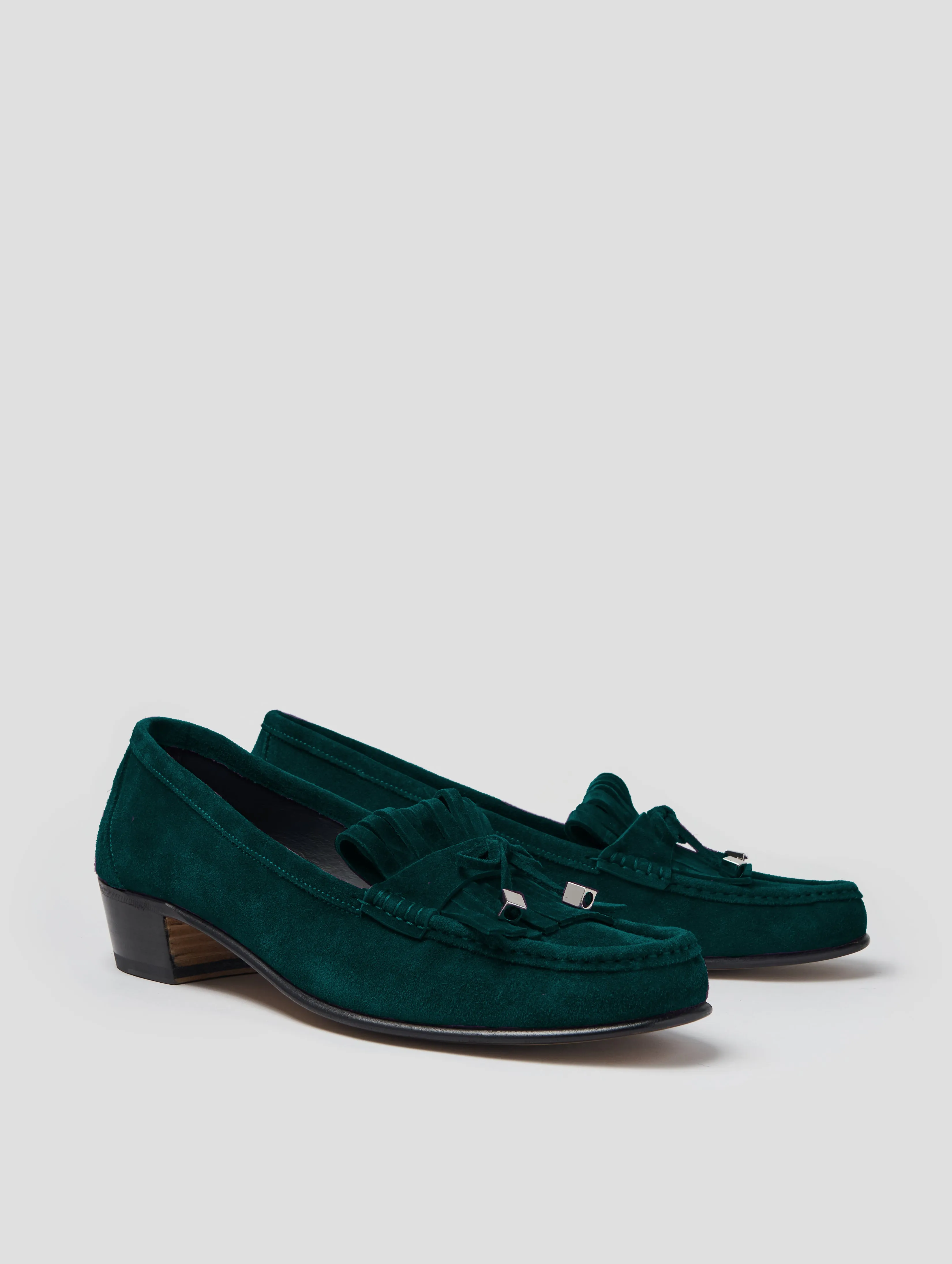 JULIAN 30MM "MOJAVE" LOAFER IN EMERALD GREEN SUEDE