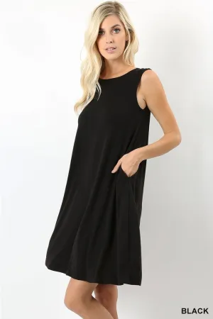 JULIEN SOLID MINI DRESS BLACK