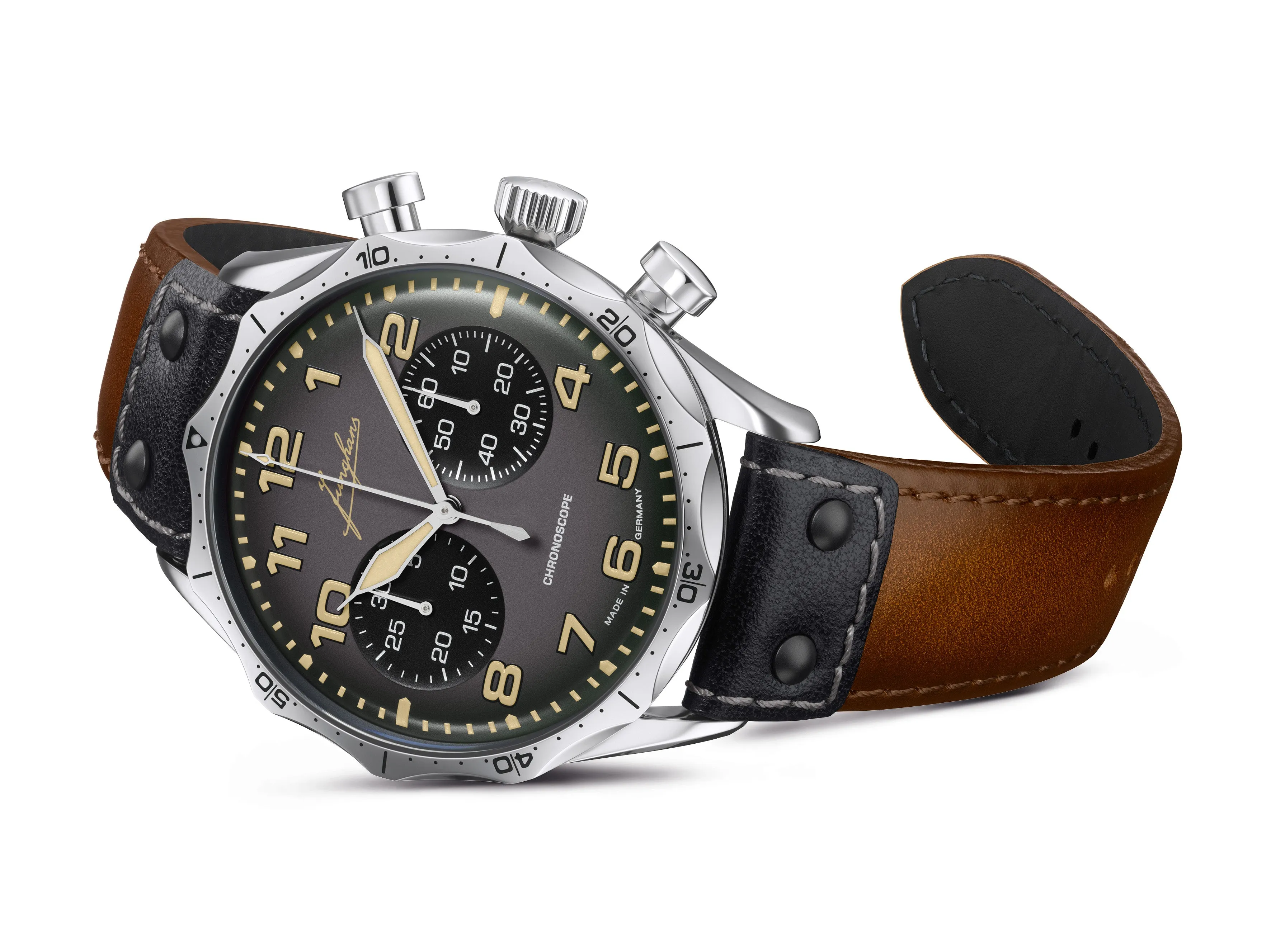 JUNGHANS PILOT CHRONOSCOPE AUTOMATIC POLISHED 27/3493.00