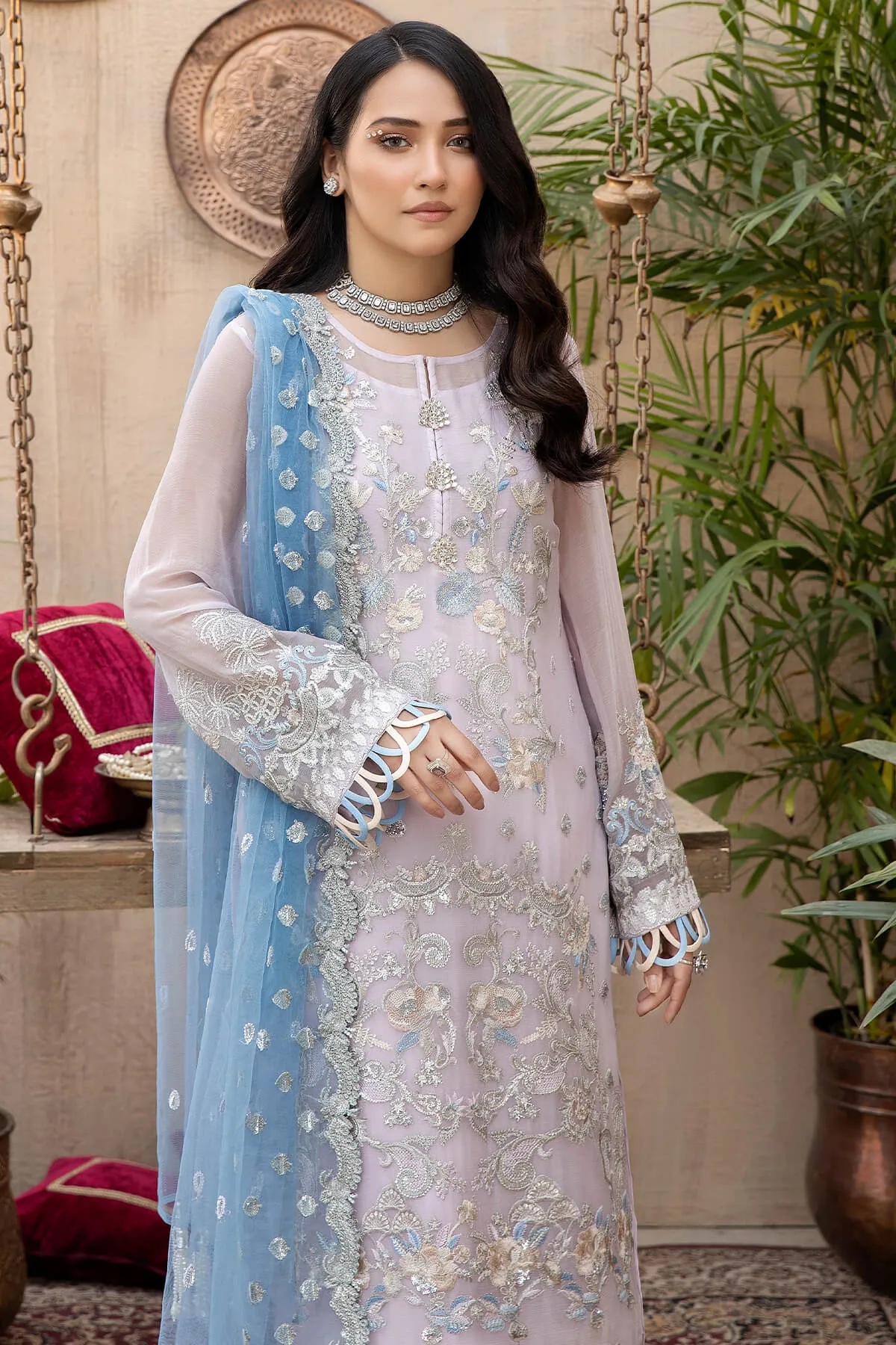 Kameez Trouser Pakistani Eid Dress in Premium Chiffon