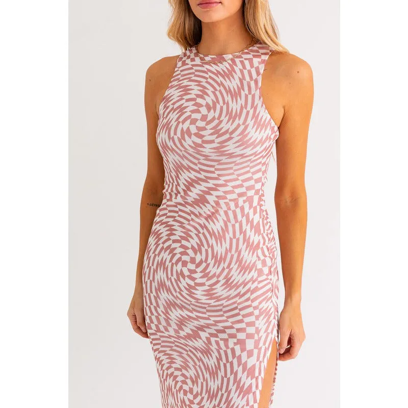 Keep The Fun Midi Dress w/ Slit - Soft Pink