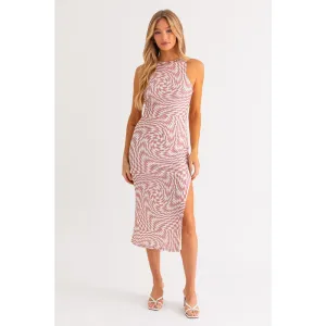 Keep The Fun Midi Dress w/ Slit - Soft Pink