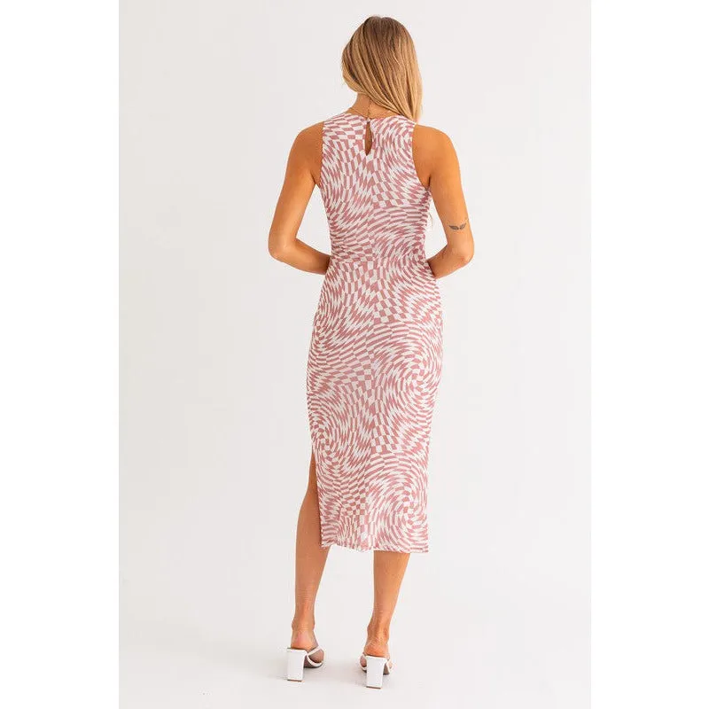 Keep The Fun Midi Dress w/ Slit - Soft Pink