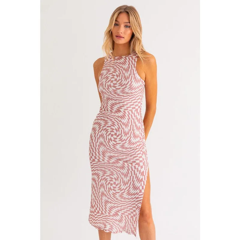 Keep The Fun Midi Dress w/ Slit - Soft Pink