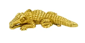 Kieselstein Cord Vintage 18 Karat Green Gold Alligator Brooch