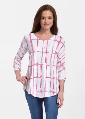 Knotted Pink (7897) ~ V-neck Flowy Tunic