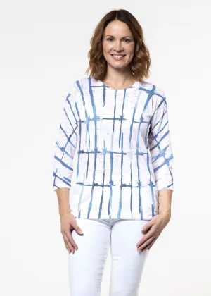 Knotted Tie Dye (7844) ~ Signature 3/4 Sleeve Crew Neck Top