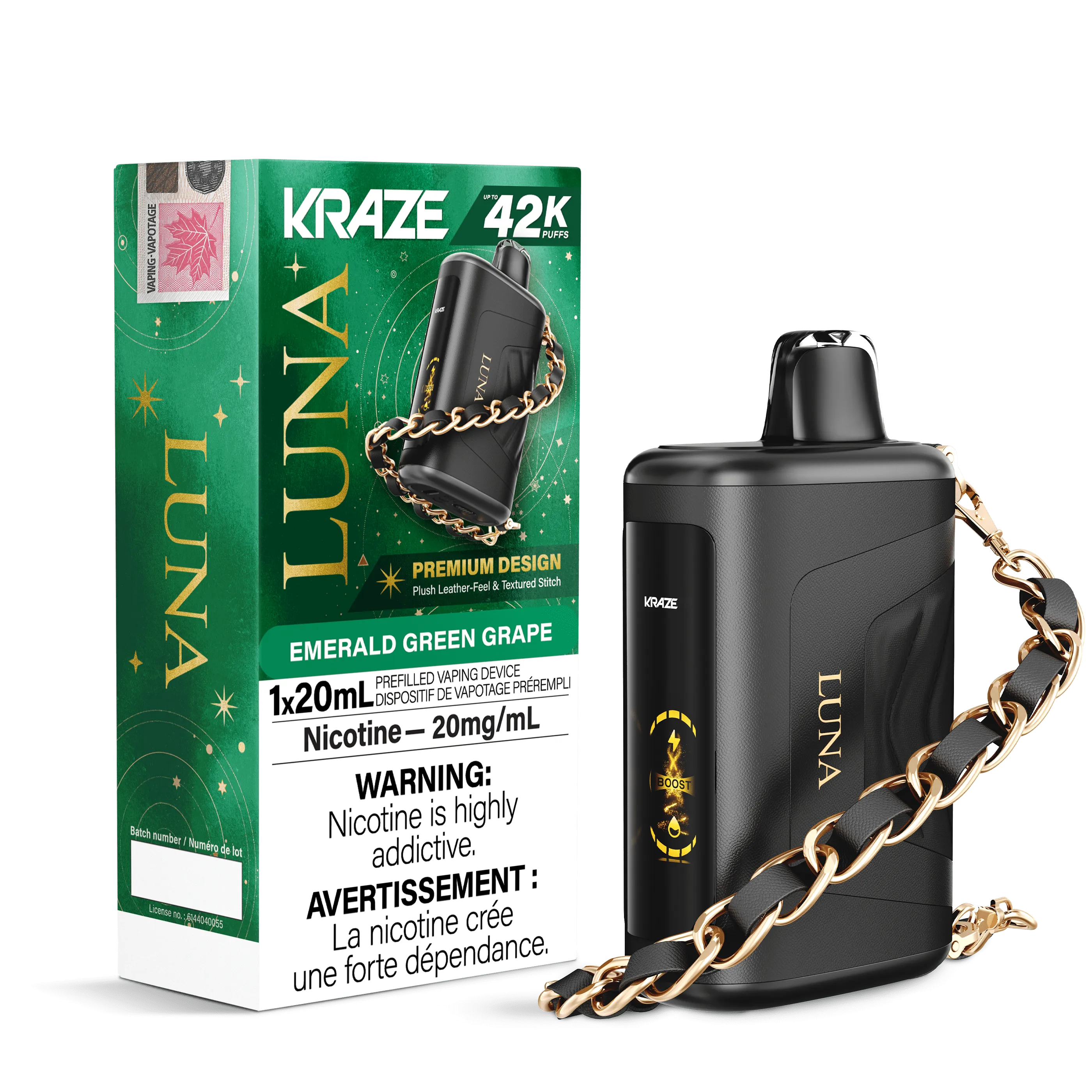 Kraze Luna - Emerald Green Grape Disposable Vape