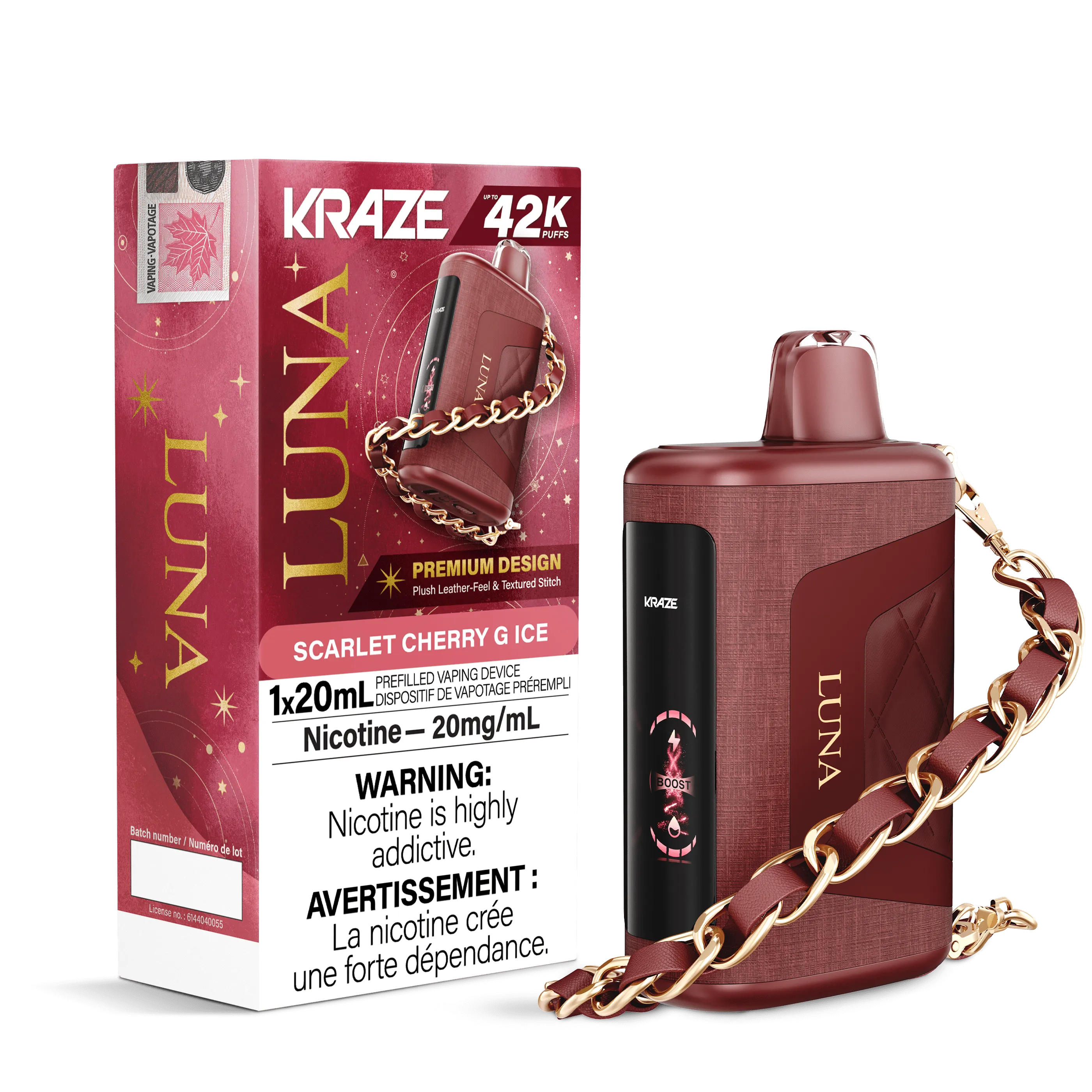 Kraze Luna - Scarlet Cherry G Ice Disposable Vape
