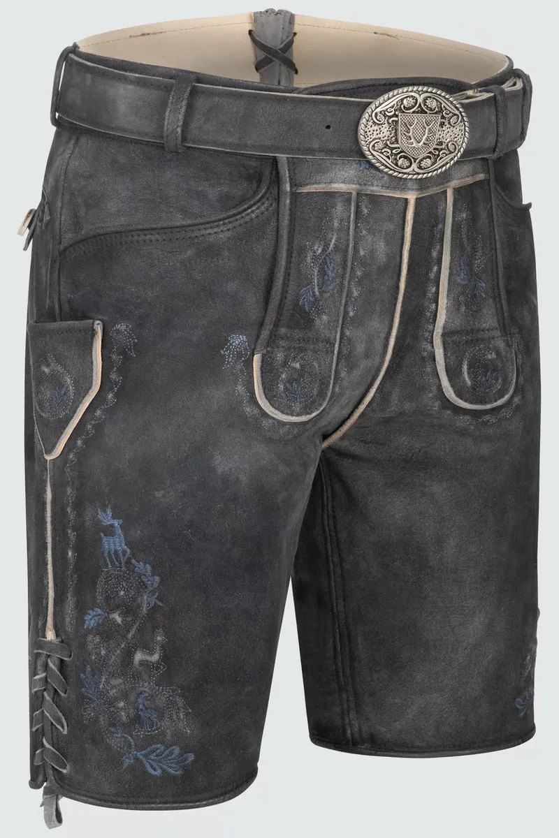 Krueger Men's Lederhosen "Victor" black (closeout) size 56