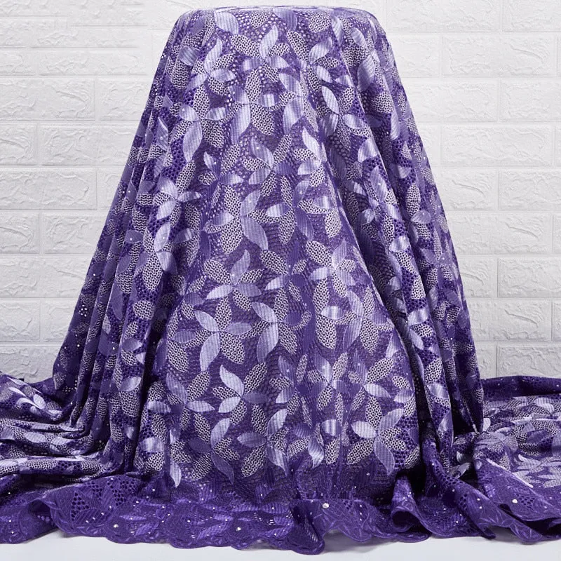 Lace Fabric White African Cotton Lace Fabric 2021 Swiss Voile Cotton Fabrics Sewing Embroidery Dresses For Women Wedding A 2403