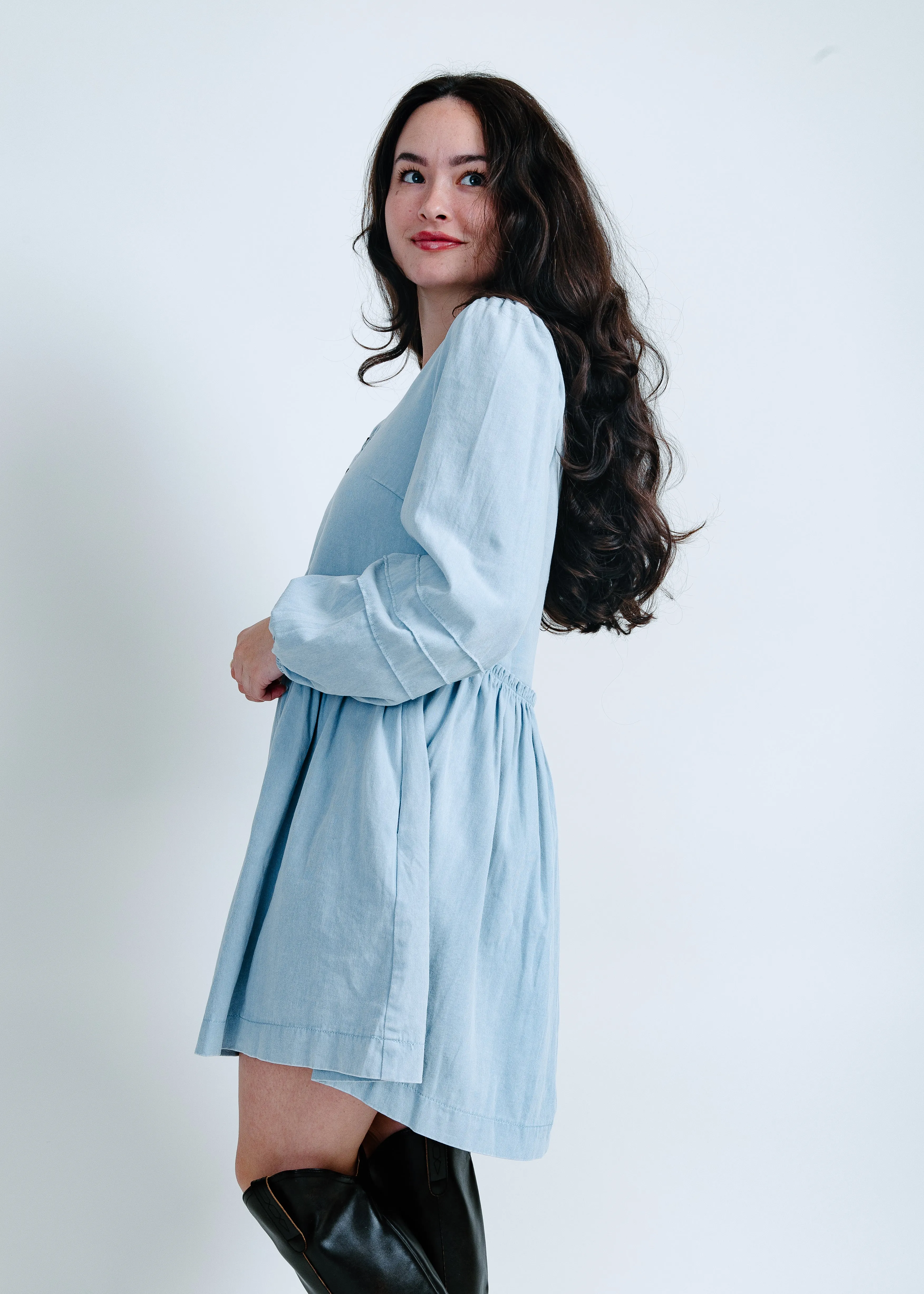 Laina Button Down Mini Dress