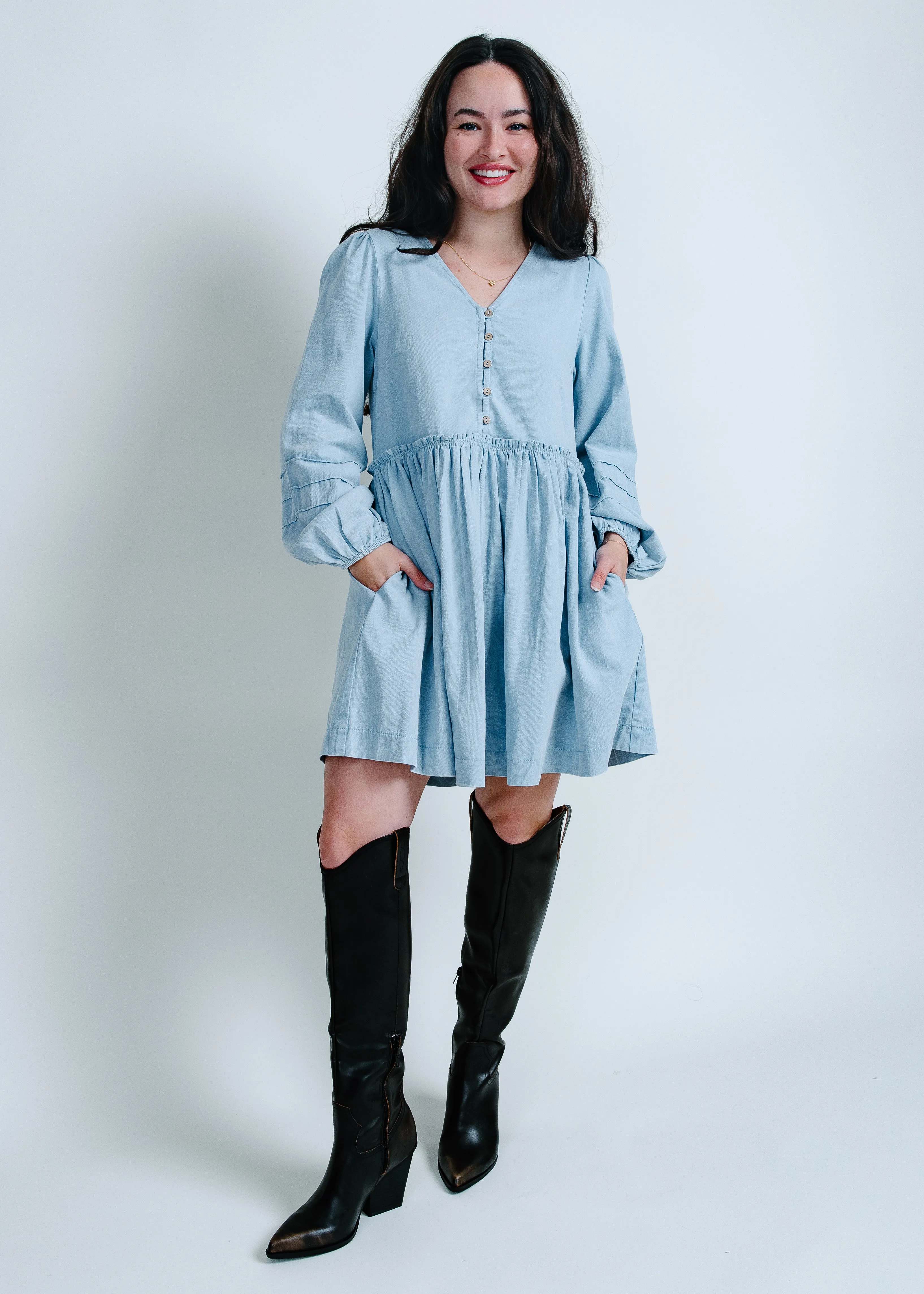 Laina Button Down Mini Dress