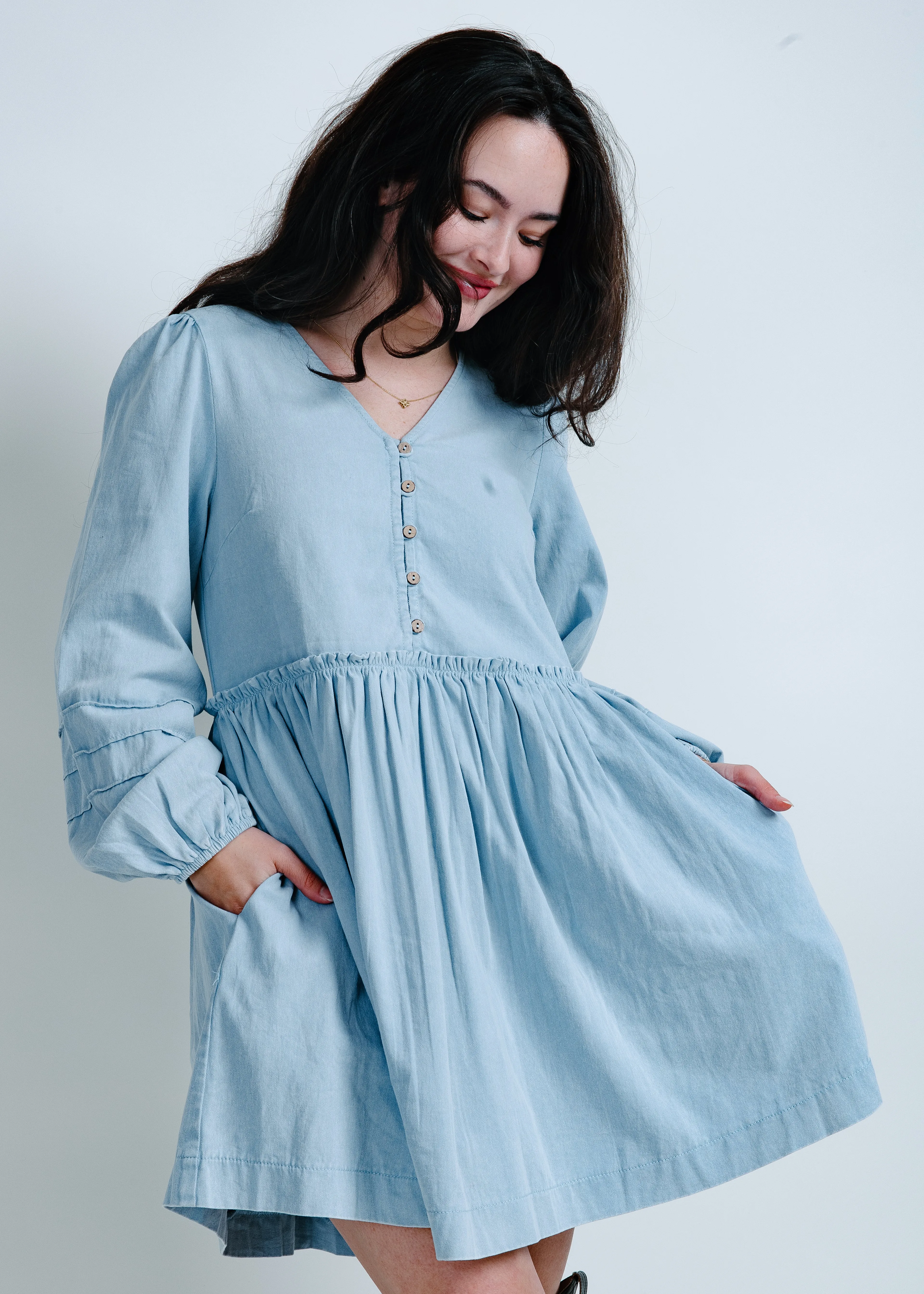Laina Button Down Mini Dress
