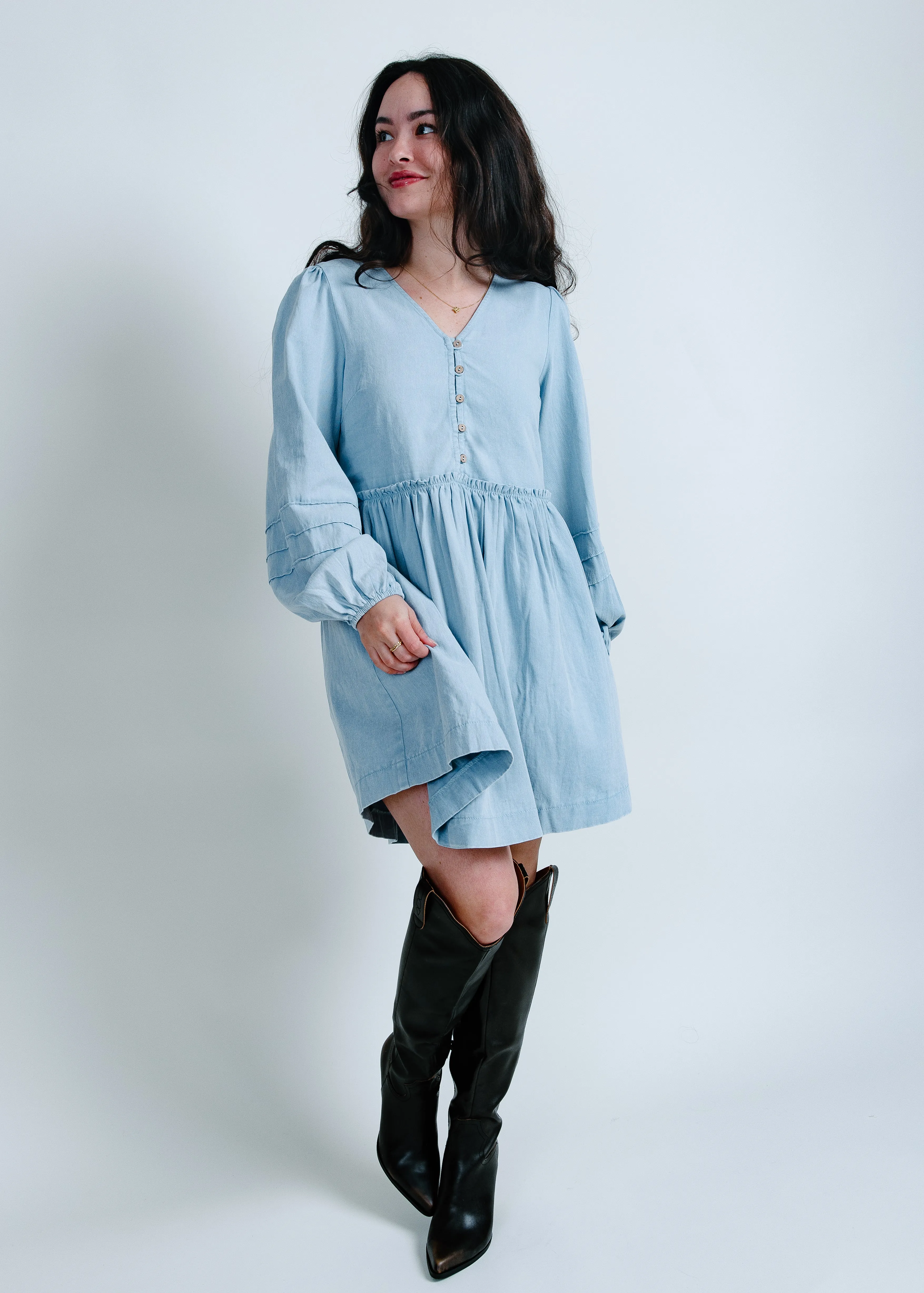 Laina Button Down Mini Dress