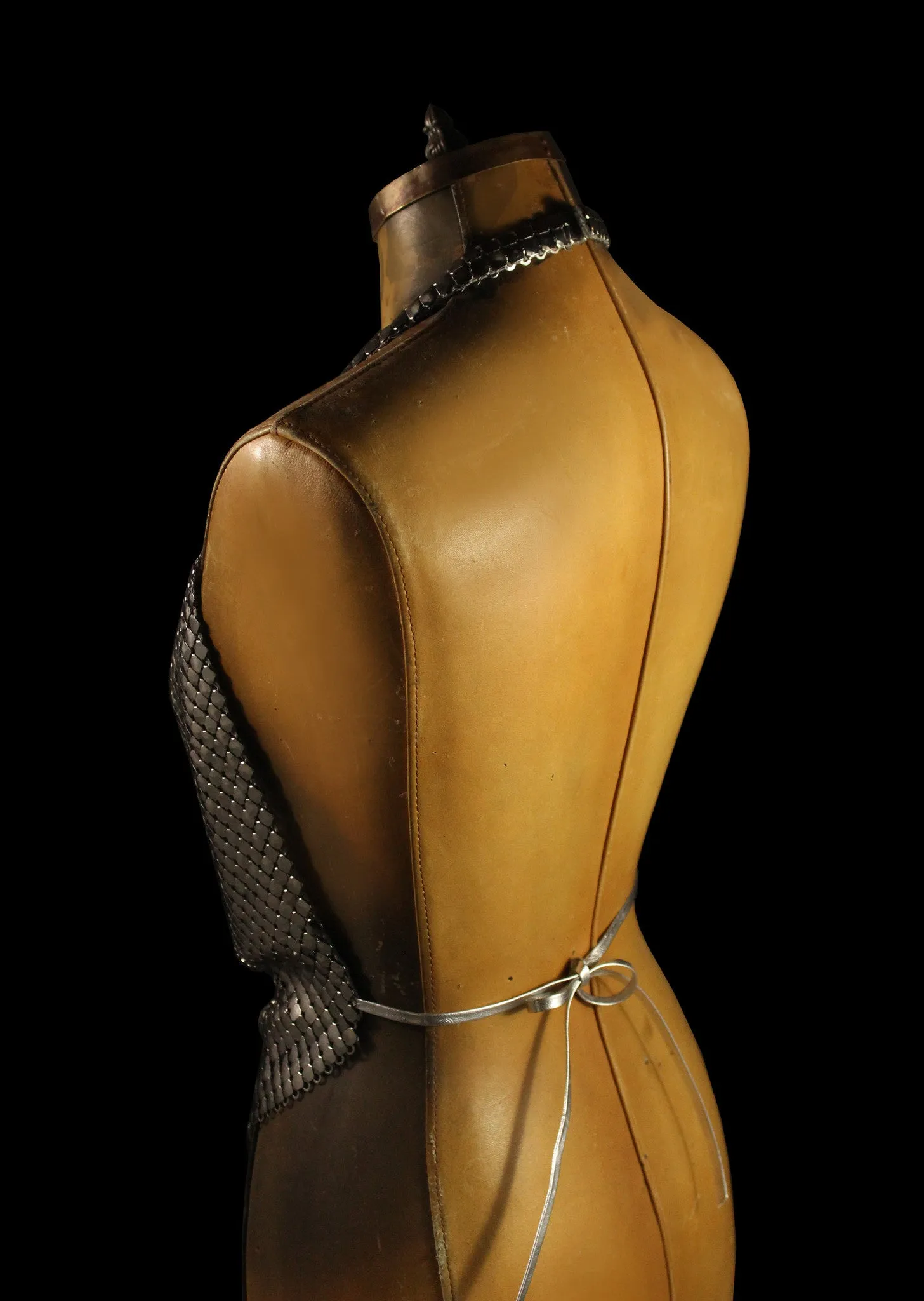Large Metal Mesh Halter Top