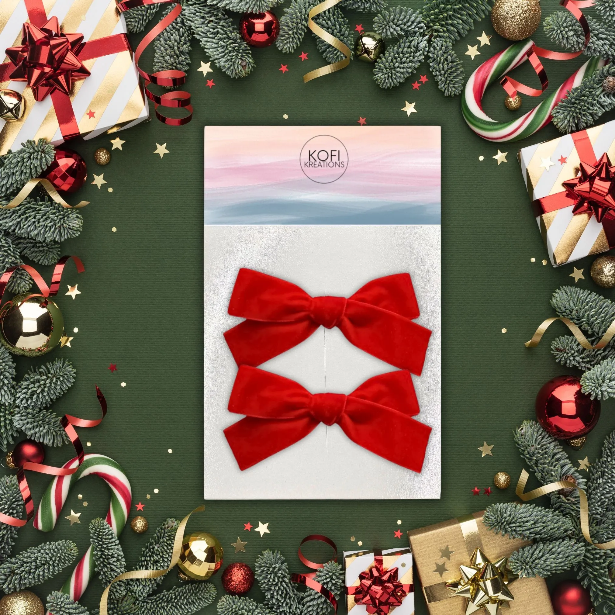 Large Velvet | Pigtail Set - Hand-Tied Bows