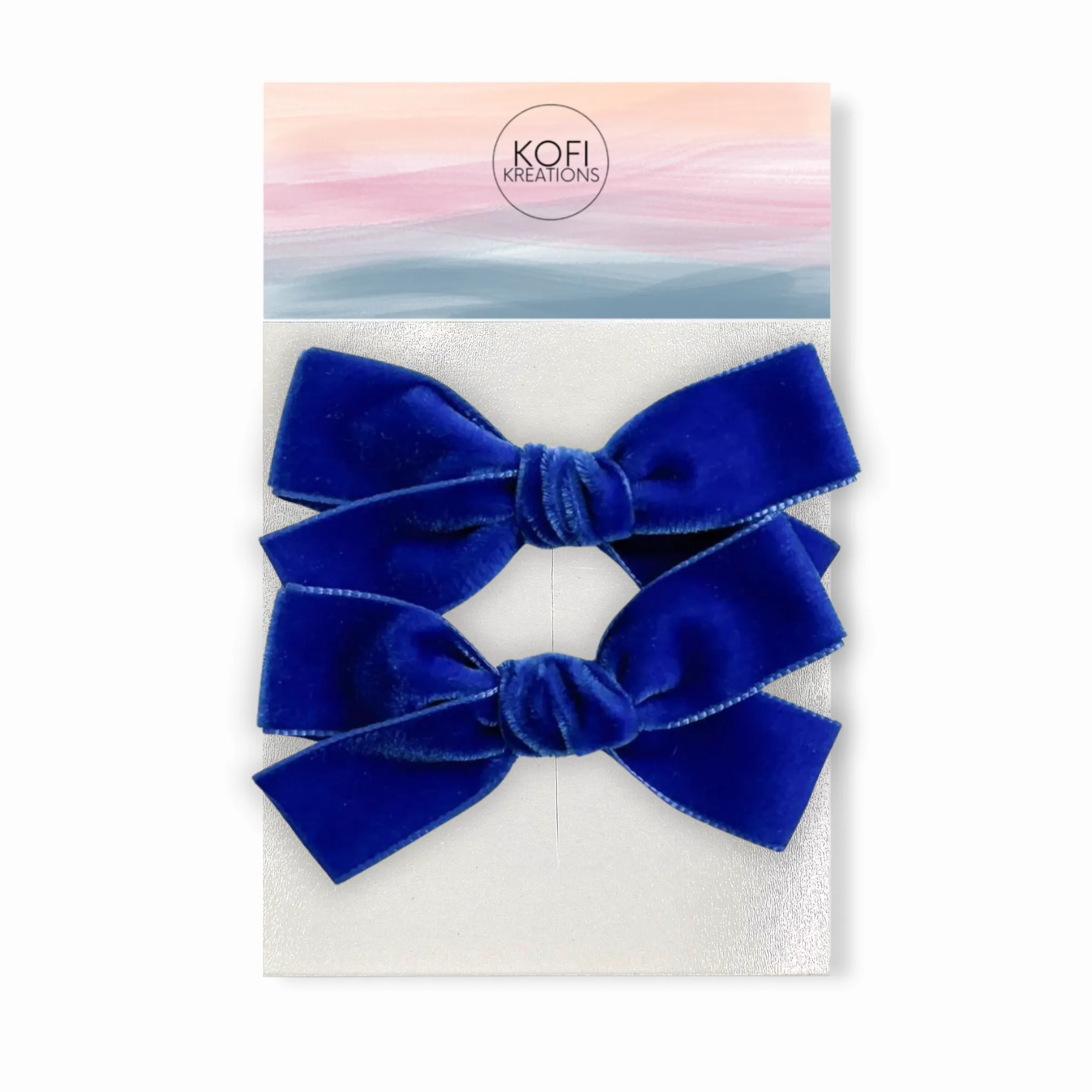 Large Velvet | Pigtail Set - Hand-Tied Bows