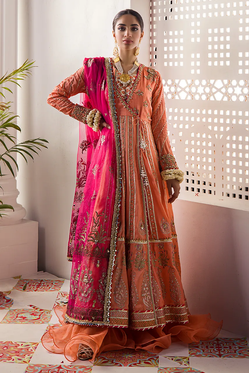 Latest Angrakha Style Bridal Dress Pakistani #BS777