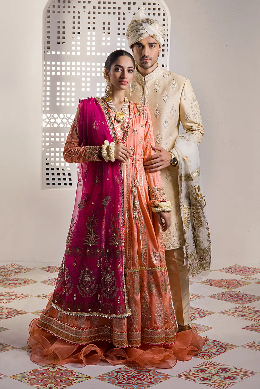 Latest Angrakha Style Bridal Dress Pakistani #BS777